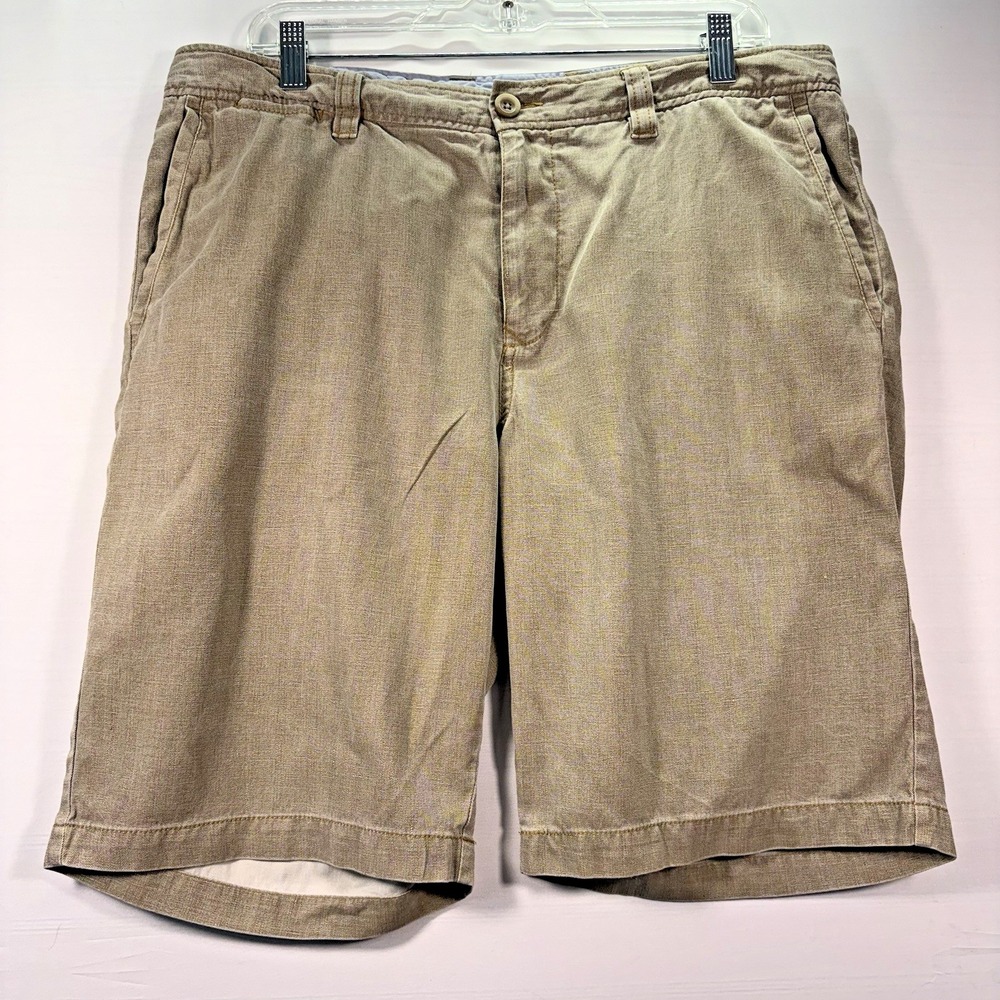 Tommy Bahama Men's Silk Cotton Blend Shorts Casual Travel 35 Tan